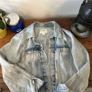 Old Navy Distressed Blue Denim Jacket